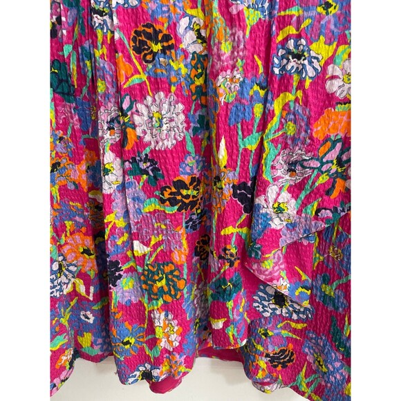 Tanya Taylor Nat Women’s Silk Mini Dress size 2 NWOT V-Neck Hot Pink Floral $495 - Picture 5 of 12